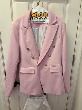 Dolce Cabo Women’s Boutique Pink Blazer Size XL Silver Tone Buttons